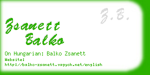 zsanett balko business card